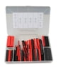 115 Piece Dual Wall Heat Shrink Tube w/Adhesive, shrink ratio: 3:1, supplied w/1/8",3/16",1/4",3/8",1/2",5/8",3/4" and 1", both Red and Black 3" Lengths