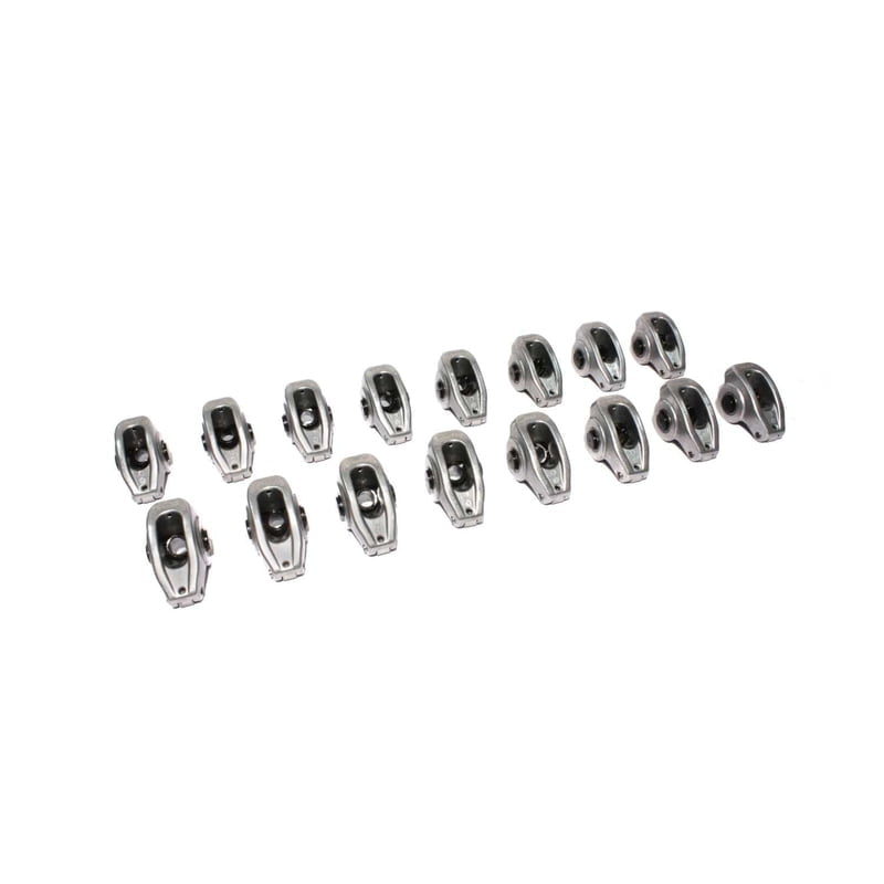 Rocker Arms, Stud Mount, Full Roller, Aluminum, 1.6 Ratio, Fits 7/16 in. Stud, AMC/Ford/Oldsmobile, Set of 16