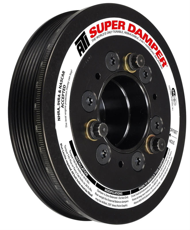 GM LS1, LS2, Damper, - 6.78" - Aluminum - **8 Groove/Rib** - 10% Under Driven - F & V Body - 25T 8MM HTD Drive Gear On Rear, (Includes added labor from ATI to convert to 8 rib) (ATI-918855-8 originally)