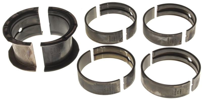 CLV-MS909H10 SBC, Clevite H-Series Main Bearings, 1/ 2 Groove, Standard Size, Tri Metal, Set of 5, 262, 267, 302, 305, 307, 327, 350 .010" Undersize