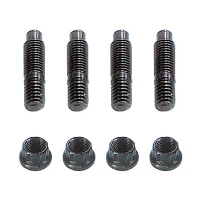 Header Studs, 6-Point Nuts, Chromoly, Black Oxide, Chevy, Big Block, BBC, SBF, Ford, Set of 16