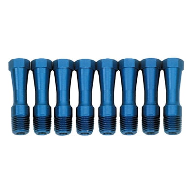SBC Lifter Valley Vents, 1/4 in. NPT, Aluminum, Blue Anodized, Set of 8