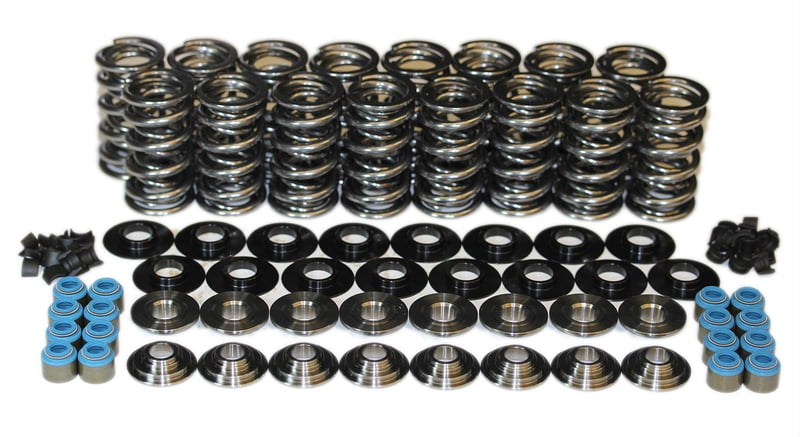 LS Valve Spring and Retainer Kit, NexTek, Single Spring, .600" Max. Lift, 8mm Stem Diameter, 7° Machined Lock, Includes: Springs, Steel Retainers, Locators, Valve Locks, and Viton Seals