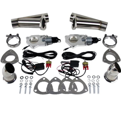 3.00" Exhaust Cutouts, Dual, Electric, Round, Weld-On, 3.00 in., (76 mm) Diameter, Stainless Steel, Kit