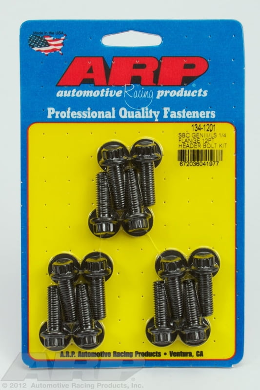 Header Bolts, LS Engine, 12 Point Head, Black Oxide, 20mm UHL, 3/8" Wrench Head, Set Of 16