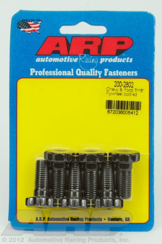 Flywheel Bolts, Pro Series, Chromoly, Black Oxide, 12-Point, 7/16 in. x 1.0 in., 1957 - 2000 Chevy, Ford, Set of 6