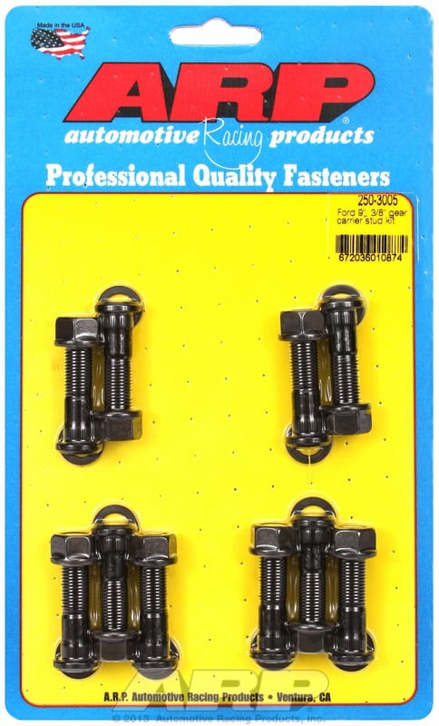 Housing Studs, Chromemoly, Black Oxide, Ford 9 in., 9", Center Section Carrier, Set of 10