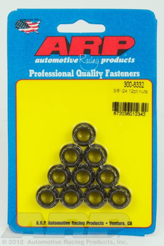 12pt 3/8-24 Nuts, Black Oxide, 180,000 psi, 10pk