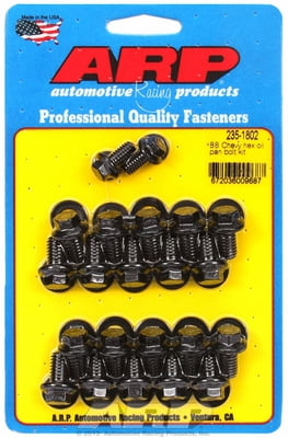 BBC Oil Pan Bolt Kit, Black Oxide, Hex (6 pt.)