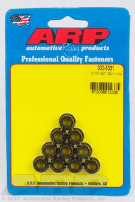 5/16" x 24 - 12Pt. Nut, Black Oxide, 10 Pack