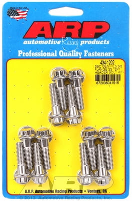 ARP 434-1202 LS Header Bolts, LS Engine, 12 Point Head, Stainless Steel, 25mm UHL, 3/8" Wrench Head, Set Of 16