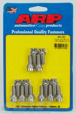 ARP 444-1202 5/ 16 in.-18, Header Bolts, 12-Point, Stainless Steel, Polished, Set of 14