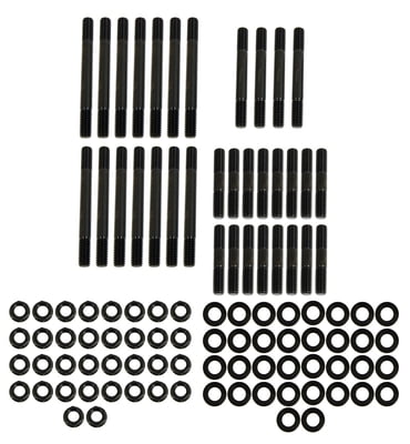 Cylinder Head Studs / Bolts SBC 23° Cylinder Head Studs, Chromemoly, Black Oxide,6 Pt. Hex Head, Stock, Brodix 8, 10, 11, AFR & More Aftermarket Heads, Set