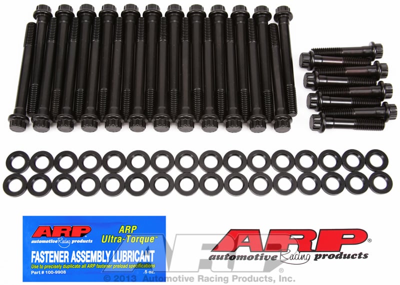 BBC 12 Pt. Cylinder Head Bolts, Chevy, Big Block, Chromoly, Black Oxide, Cast Iron Head, MK IV