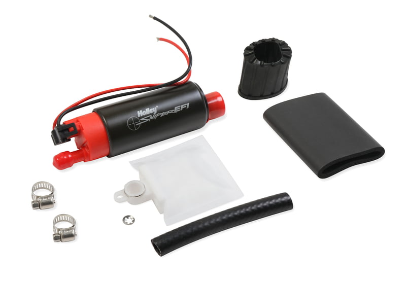 Sniper 340 LPH E85 Compatible In-Tank Electric Fuel Pump, Mustang Cobra / Import Replacement, Supports up to 700 EFI or 900 Carb HP (@ 60 PSI at 13.5 Volts / 16.9 AMP Draw) HOL-19-342