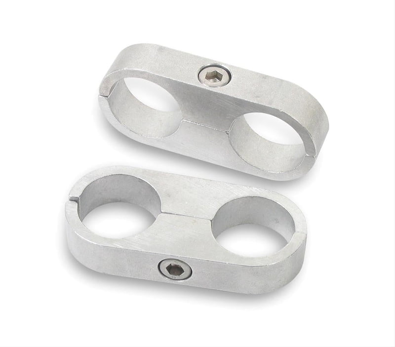 Hose and Tubing Separator Clamps, Polished Aluminum