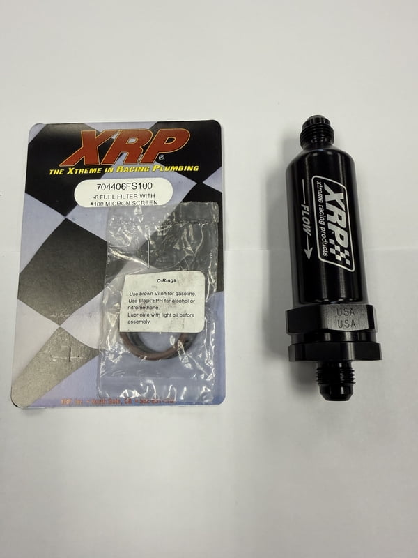 #6 AN Pre Pump Fuel Filter With 100 Micron Stainless Steel Screen, Gas, E-85, & Alcohol Compatible