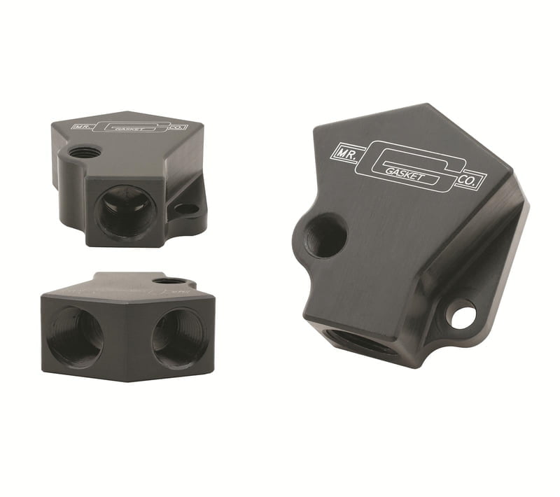 3/8" NPT Y-Block, Black Aluminum