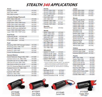 340 Stealth In-Tank EFI Fuel Pumps