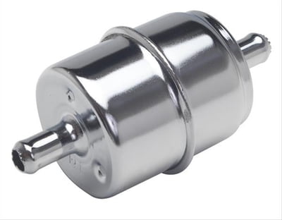 Chromed Steel Fuel Filter, 5/16" In / Out
