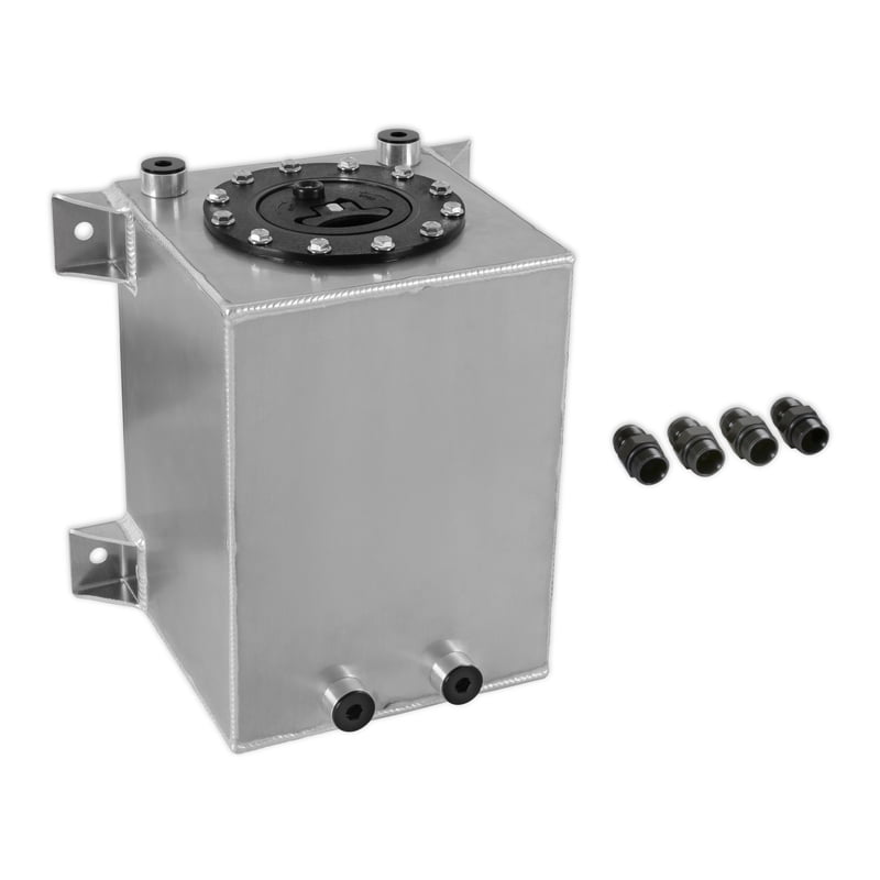 3 Gallon Aluminum Flat Bottom Fuel Cell With Foam, 8" x 8" x 11", Bulkhead Style Mounting