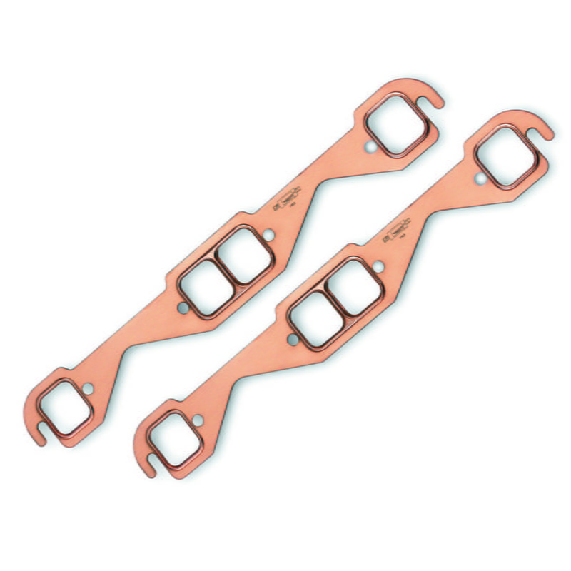 SBC, Exhaust Gasket, Copper, 1.550" Tall, 1.450" Wide, .043" Thick, Pair