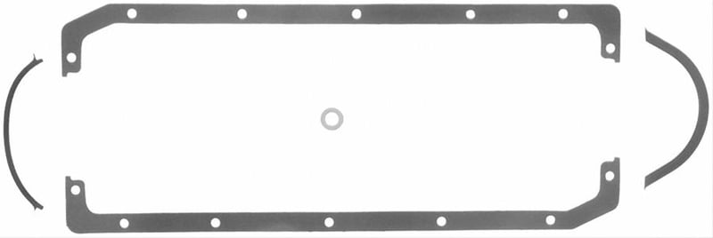 SBC Oil Pan Gasket, Multi-Piece, Rubber-Coated Fiber, Olds Rocket Block, Dart Iron Eagle, GM Aluminum Block, Each (CGT-C5104-094)