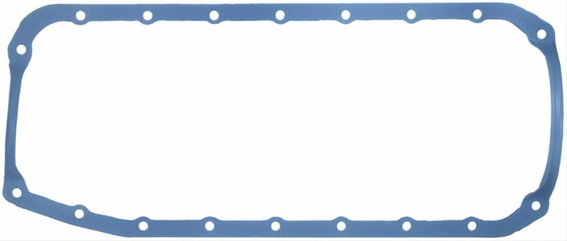 SBC, 1-Piece Oil Pan Gasket, (Trimmed For Stroker Crank) Steel Core, Thick Ft. Seal, Straight Side Rails for Aftermarket Blocks, 2-PC. Rear Main Seal
