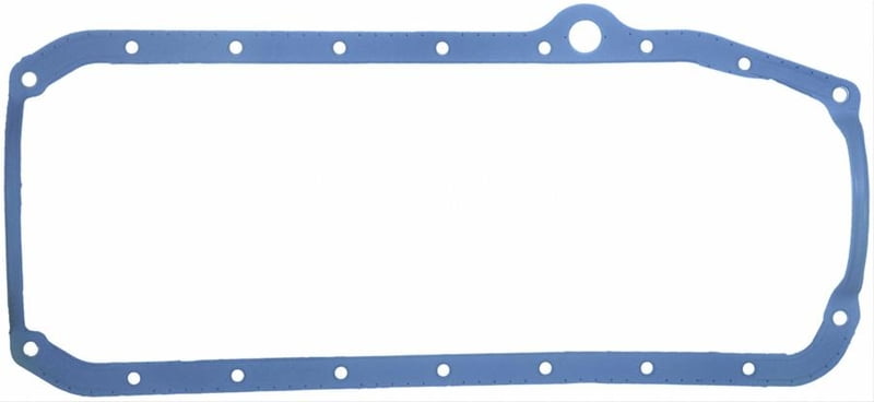 SBC 1957-'74 - 1 pc. Oil Pan Gasket,Thin Front Seal, up to 4" stroke, Driver Side, LH Dipstick