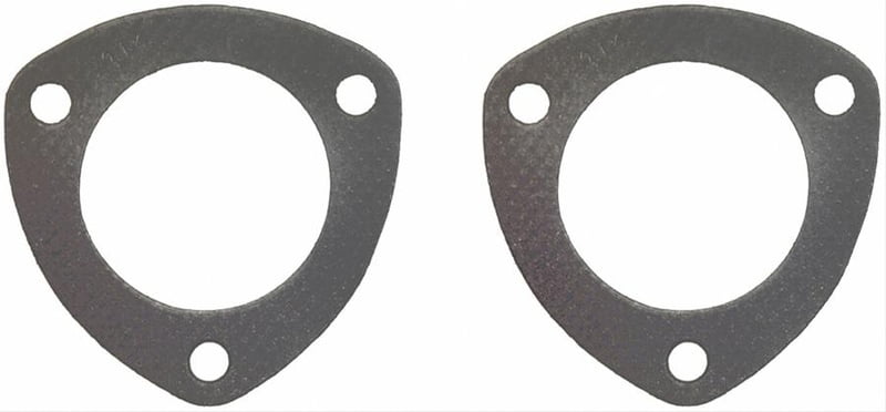 2-1/2", Collector Gaskets, Triangle, Steel Core Laminate, 3 Hole, 2.5" Inside Diameter, Pair