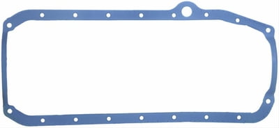 SBC 1957-'74 - 1 pc. Oil Pan Gasket,Thin Front Seal, up to 4" stroke, Driver Side, LH Dipstick