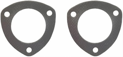 2-1/2", Collector Gaskets, Triangle, Steel Core Laminate, 3 Hole, 2.5" Inside Diameter, Pair