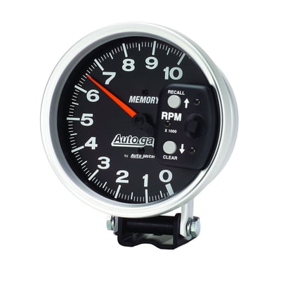 Tachometers Autogage 5" Tach, Memory, 10,000 RPM, Recall