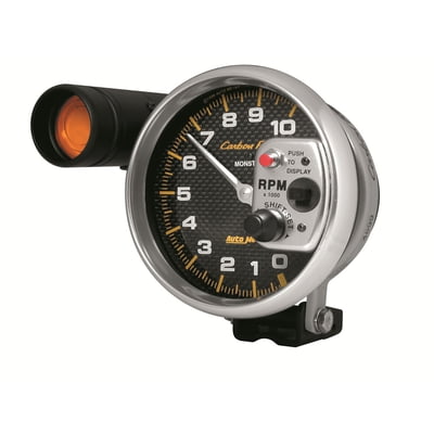 Tachometers 5" Carbon, Tach, 10,000, 5" External Shift Lite, Pedestal Mount