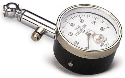 Handheld Analog Tire Pressure Gauge, 2-1/16" Diameter, 0-60 PSI