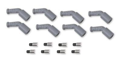 LS Coil Boots & Terminals, 45°, Gray, Set of 8
