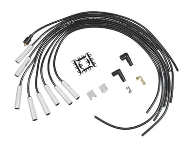 Universal Spark Plug Wires, Straight Plug Boots, Extreme 9000 Ceramic, 8mm, Black