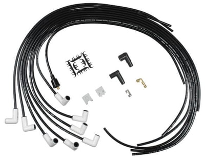 Universal Spark Plug Wires, 90° Plug Boots, Extreme 9000 Ceramic, 8mm, Black