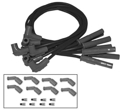 Black, Hemi Tubes MSD 31523 8.5mm Super Conductor Spark Plug Wire Set 