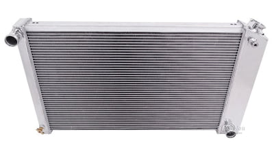 3-Row Champion Radiator, NO Transmission Cooler, Manual Transmission, 1.50" Top Driver Side Inlet, 1.50" Bottom Passenger Side Outlet, Overall Dimensions: 18 5/8" x 33"