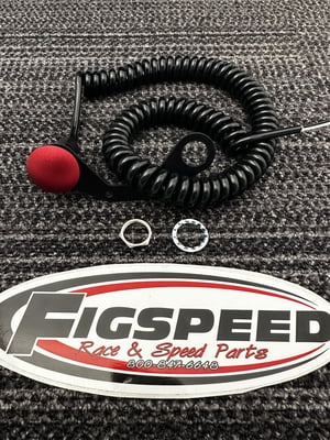 Atomic Billet, Mushroom Button, Large 1.18" / 30mm Face, Push Button, Momentary Armed, 6' Black Coiled Cord, Max 12 Amps
