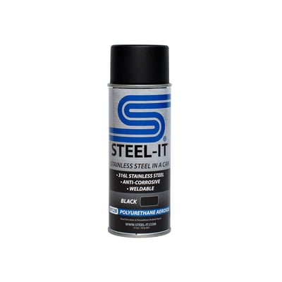Steel It Paint, Stainless Steel in a Can, Polyurethane, Weldable, Non-Corrosive, Black, 14 oz Aerosol