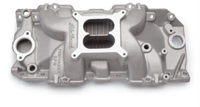 BBC Performer RPM Intake Manifold, Dual Plane, Std. Deck, Rectangle Port