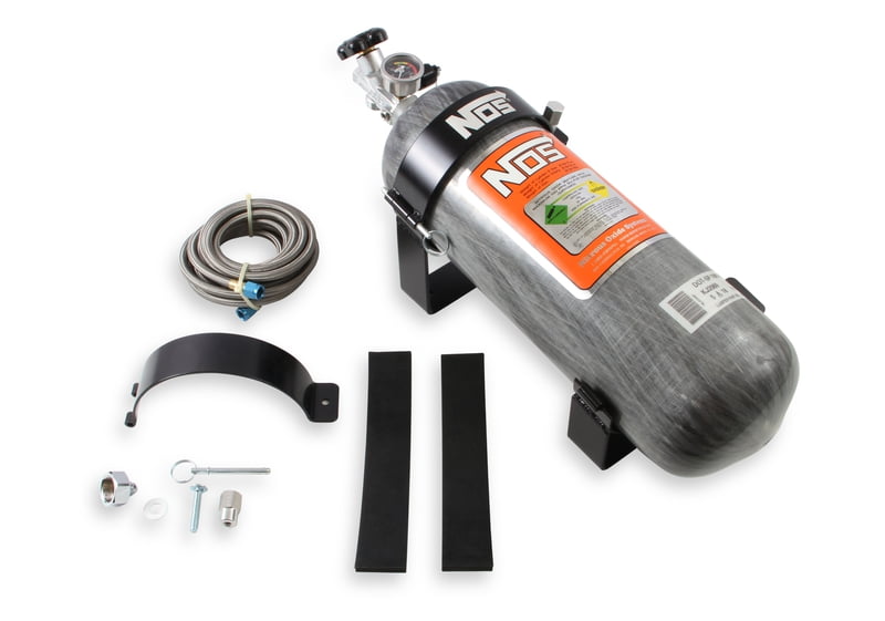 12 lb 9 oz Nitrous Bottle w/ Carbon Fiber Finish & Super Hi Flo Valve w/ Quick Release Mounting Brackets