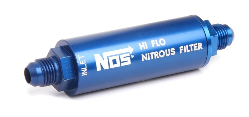 Nitrous Filter, In-Line, -6 AN to -6 AN, 140 Micron, Billet Aluminum, Blue Anodized