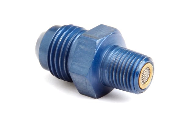 1/8" NPT x #6 Fuel Filter Fitting, Male St., Nitrous Oxide, Aluminum Blue
