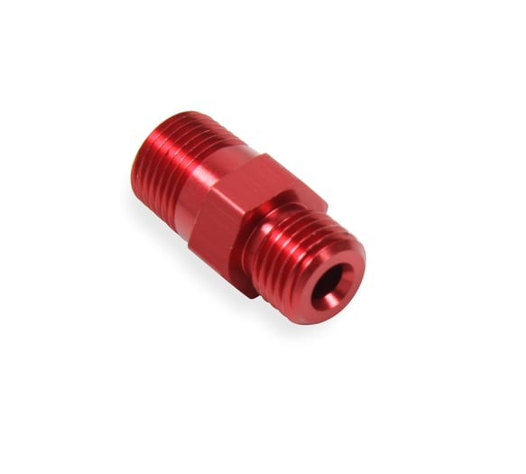 Fitting, Straight, Flare Jet, -3 AN Male to 1/ 8" NPT Male, Aluminum, Red