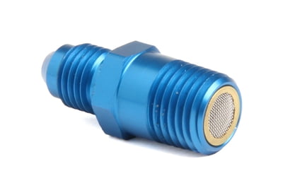 1/4" NPT x #4 Fuel Filter Fitting, Male St., Nitrous Oxide, Aluminum Blue