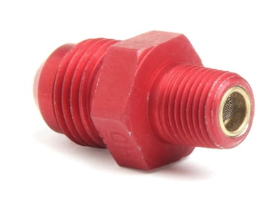 1/8" NPT x #6 Fuel Filter Fitting, Male St., Nitrous Oxide, Aluminum, Red