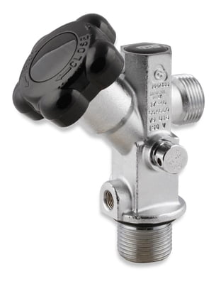 NOS Super Hi-Flo Nitrous Bottle Valve, with 1/8" NPT Gauge Port and 1/4" NPT Accessory Port, For 5# and larger Bottles, Can Support 500+ Horsepower